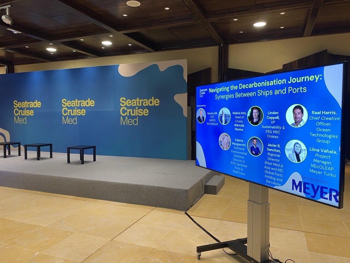 The new NEcOLEAP video premiered at Seatrade Cruise Med
